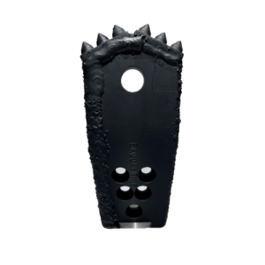 A black plastic object with spikes on it.