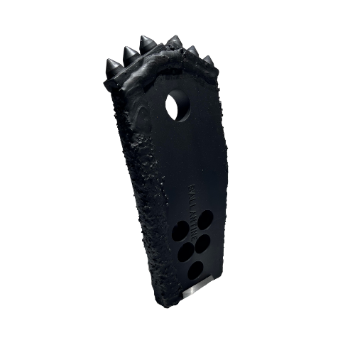 A black plastic object with spikes on it.