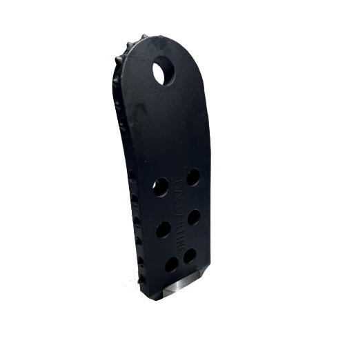 A black plastic object with holes on it.