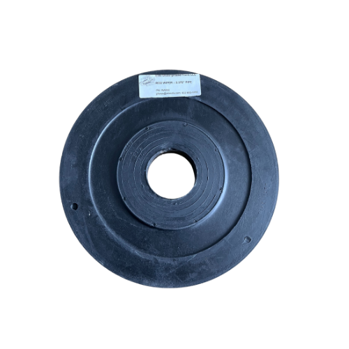 A black rubber disc with a hole in it.