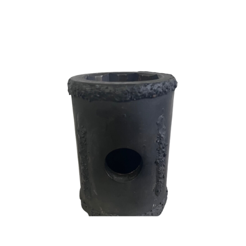 A black cylinder with a hole in it.