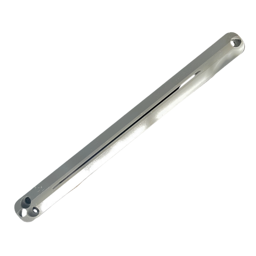 A metal bar with two holes in it.