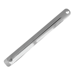 A metal bar with two holes in it.