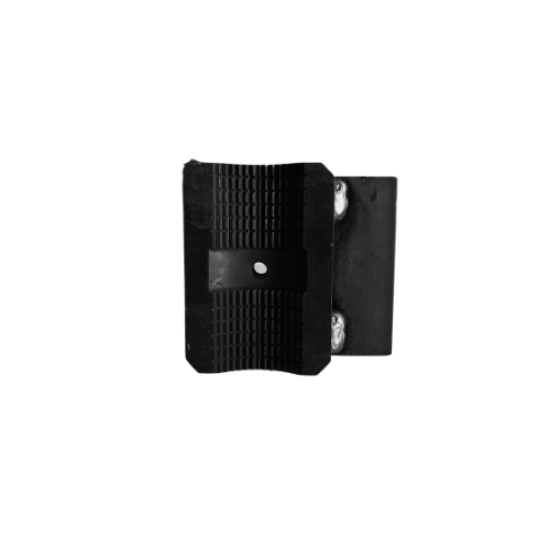 A black plastic wall mounted holder with two holes.