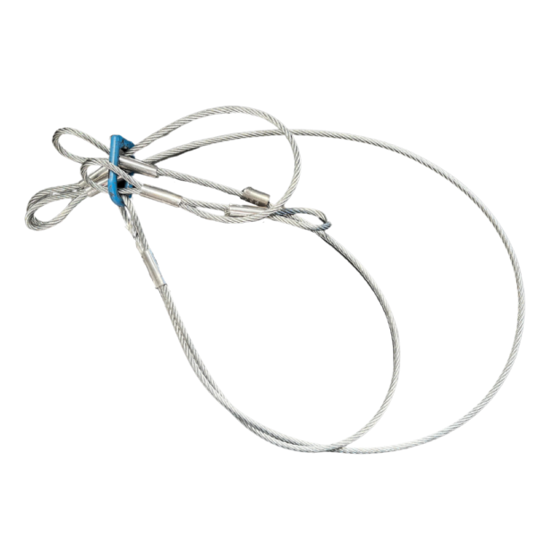 A pair of metal wires with a blue bead on top.