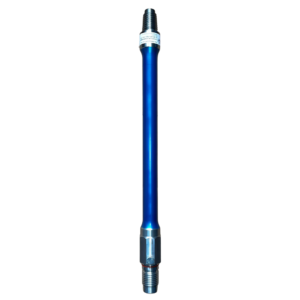 A blue pole with a metal head and a long handle.