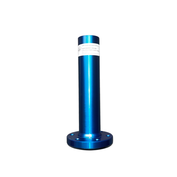 A blue metal pole with white top.