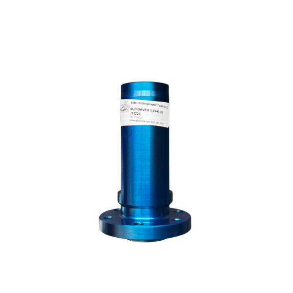 A blue cylinder with white writing on it.