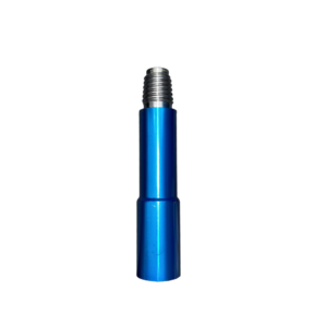 A blue metal tube with a screw on top.