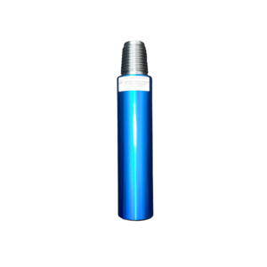 A blue bottle with a white top