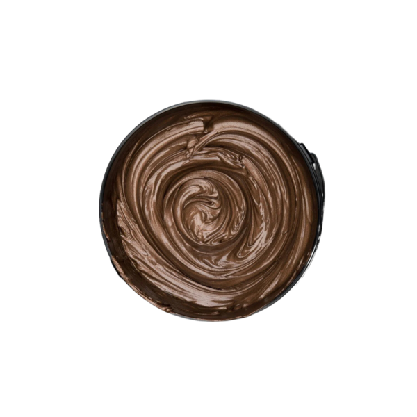 A chocolate swirl is shown on top of the image.