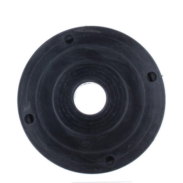 A black rubber disc with a hole in the center.