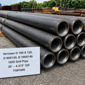Vermeer D 100 X 120, D 80X120, D 100X140 HDD Drill Pipe – 20’ – 4.375" OD – FS#1000