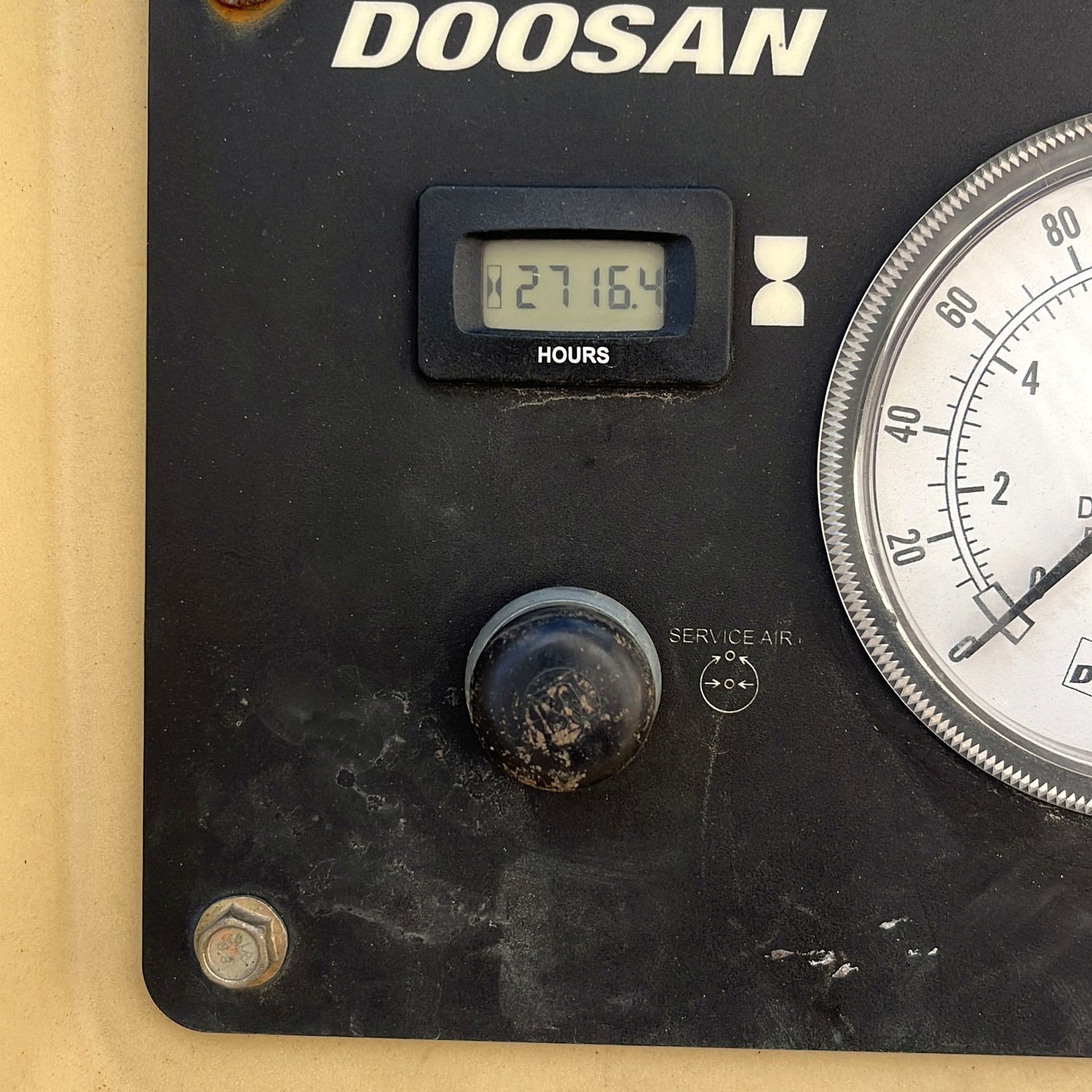Doosan 185 CFM compressor control panel