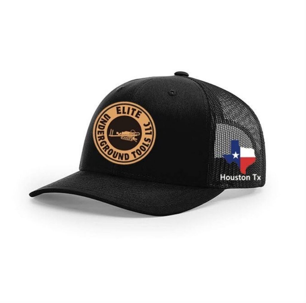 Elite Underground Tools black mesh cap with Houston TX detail