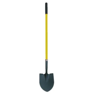 Round Point Shovel in Yellow Fiberglass Handle